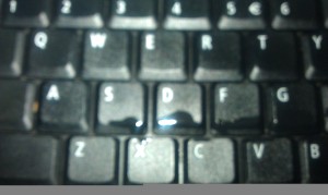 My drool on the keyboard