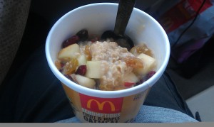 The new McDonald's Maple Fruit and Walnut oatmeal cup